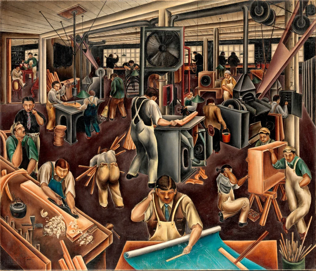 نقاشی «کارخانه‌ی مبل‌سازی» از بومپی اوسویی